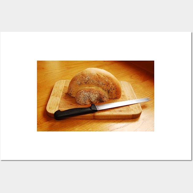 Half a White Swirl Bread Loaf Wall Art by jojobob